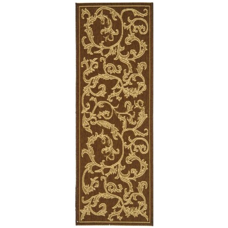 Safavieh 2 ft. 3 in. x 8 ft. Courtyard Power Loomed Area Rug Brown & Natural CY2653-3009-28